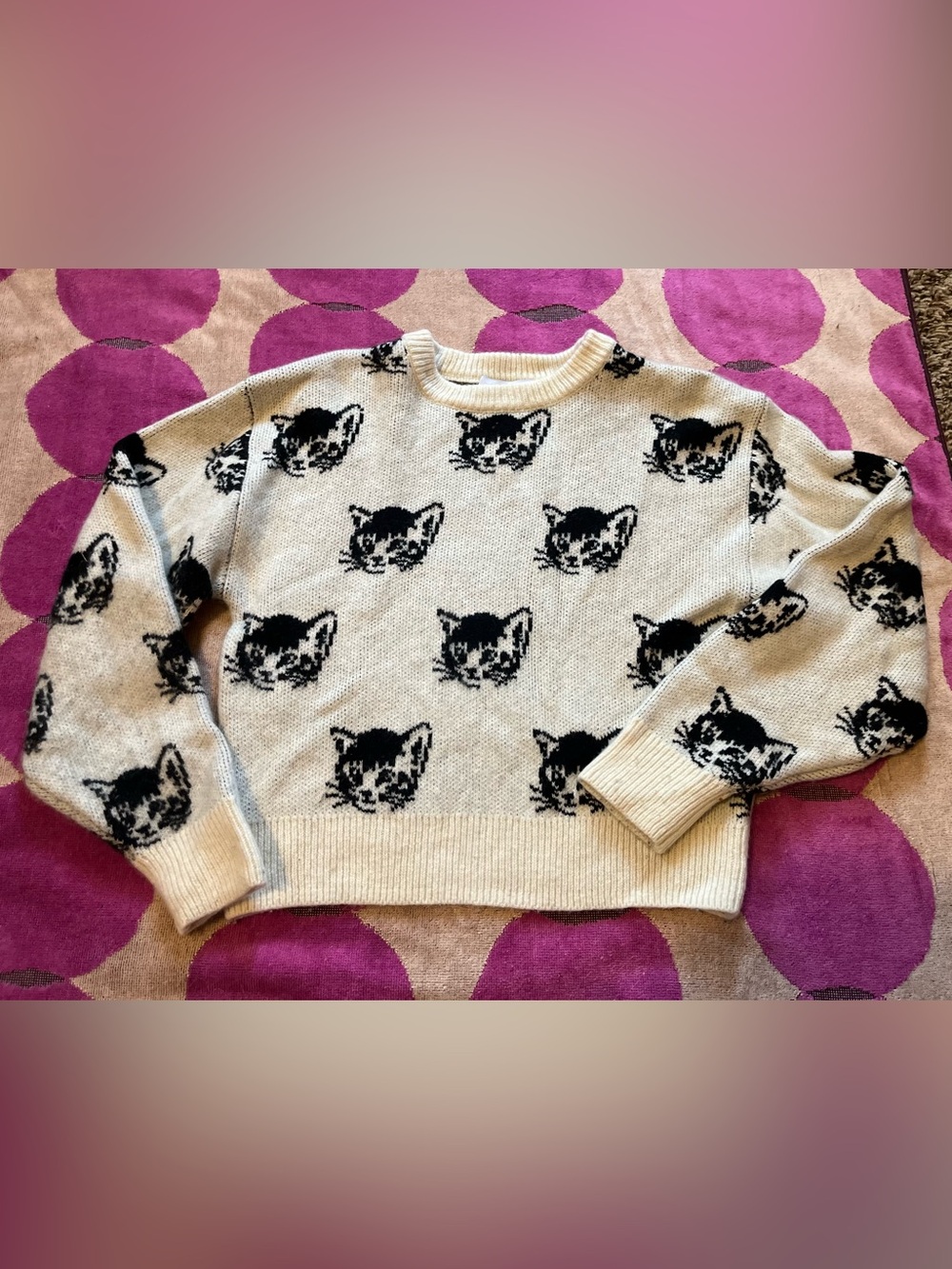 & Other Stories Paris Atelier Cat Motif Sweater sz XS - Picture 3 of 10